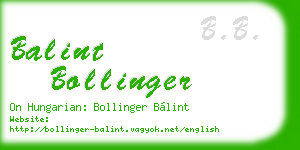balint bollinger business card